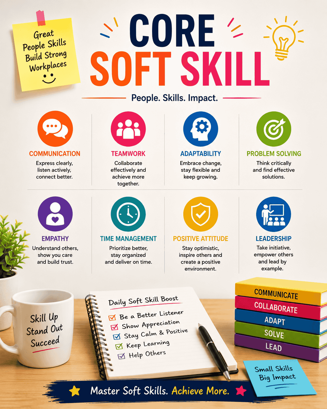 Overview of professional soft skills like teamwork, adaptability, and time management