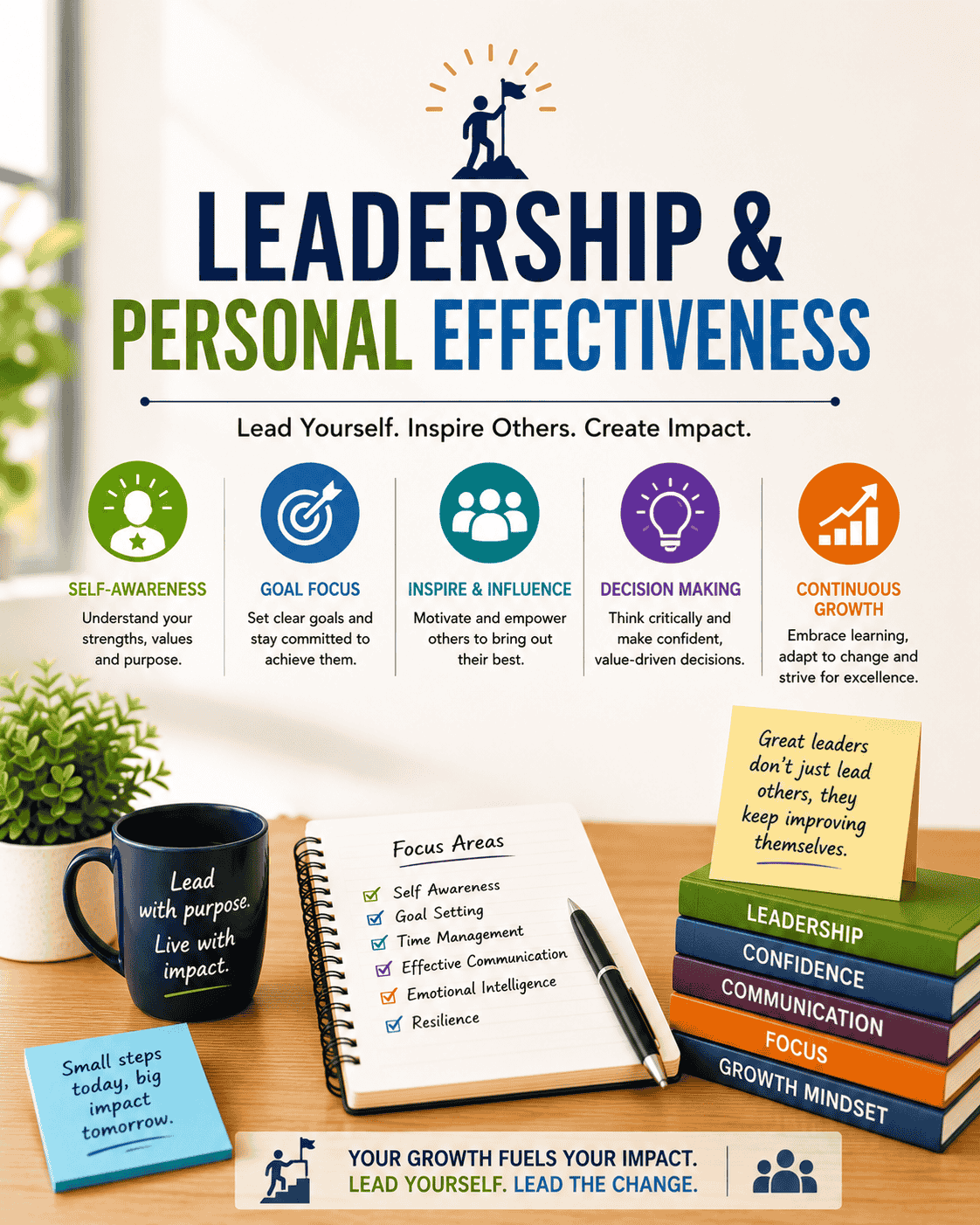 Professionals building leadership and personal effectiveness through decision making and continuous growth